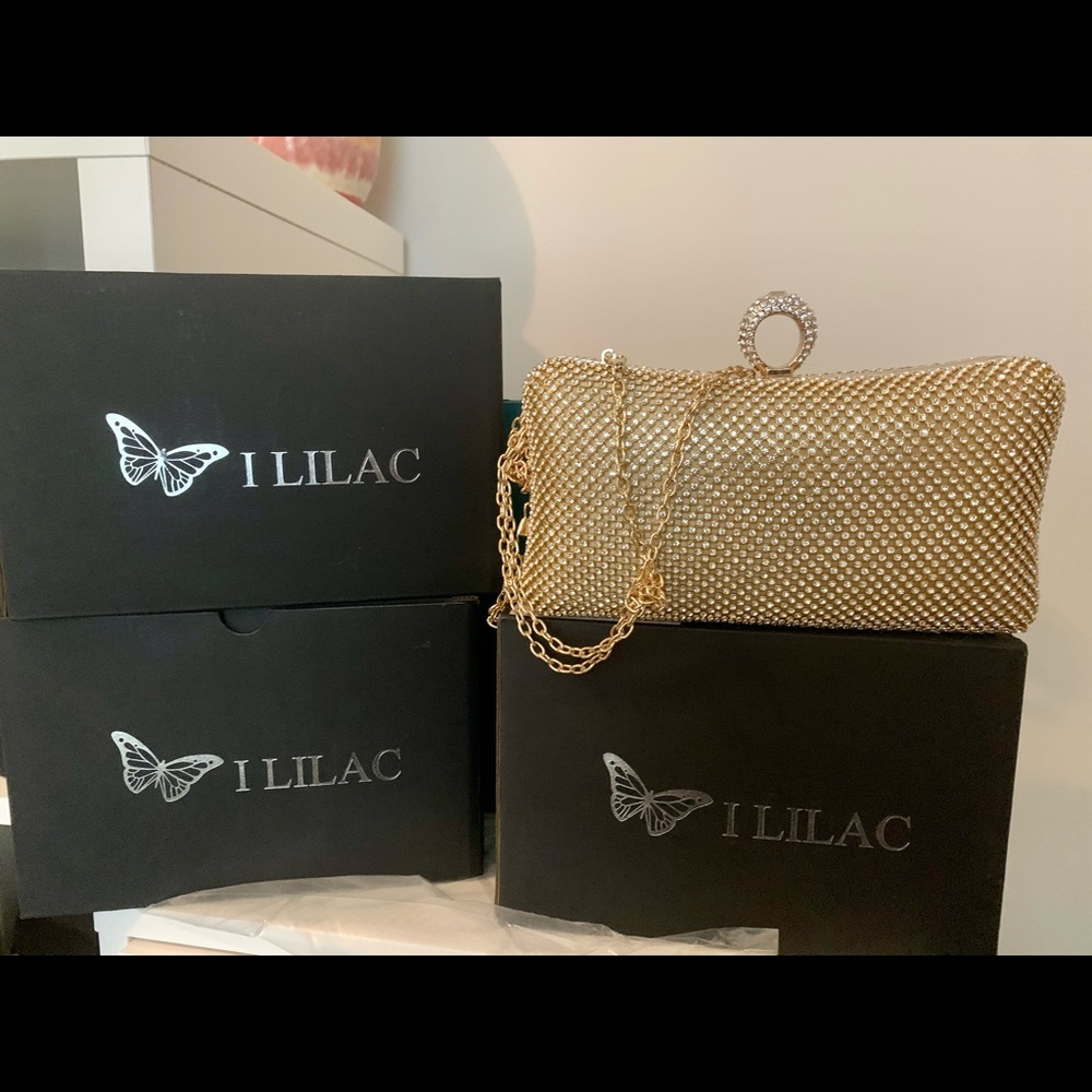 4 New Gold Clutch purses (Great Bridesmaid gift!)